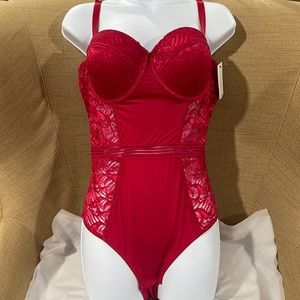 One piece Maroon Body Suit